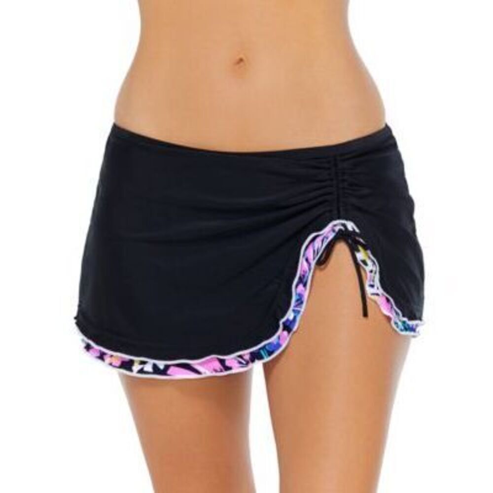 Island Escape Women's Black/Multi Mariposa Skirtini Women's Swimsuit 8